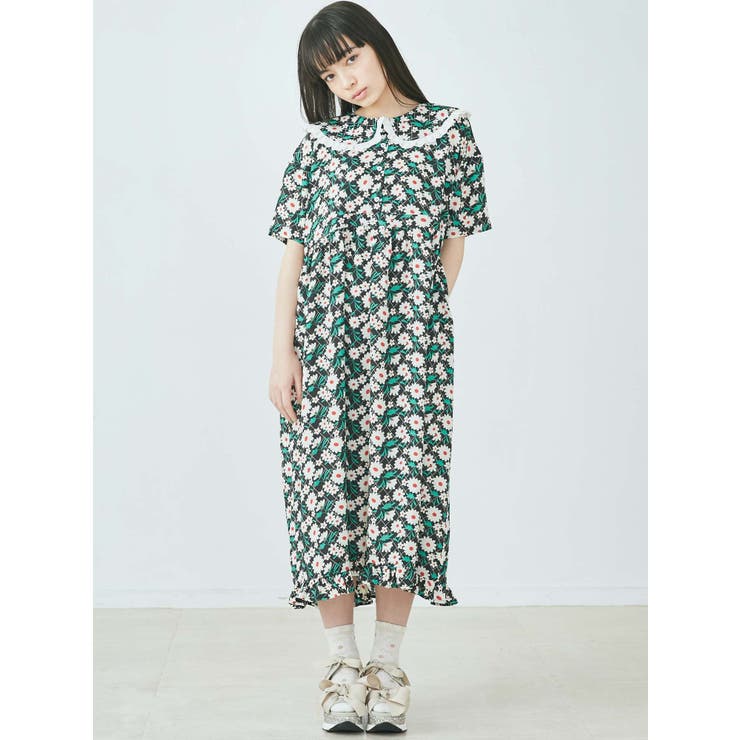 チェックとおはなのブラウスワンピース 品番 Mksw Merry Jenny メリージェリー のレディースファッション通販 Shoplist ショップリスト