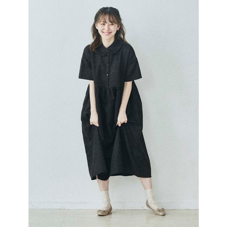 オカザキさんの喪服ワンピース(ダマスク柄)[品番：MKSW0030711