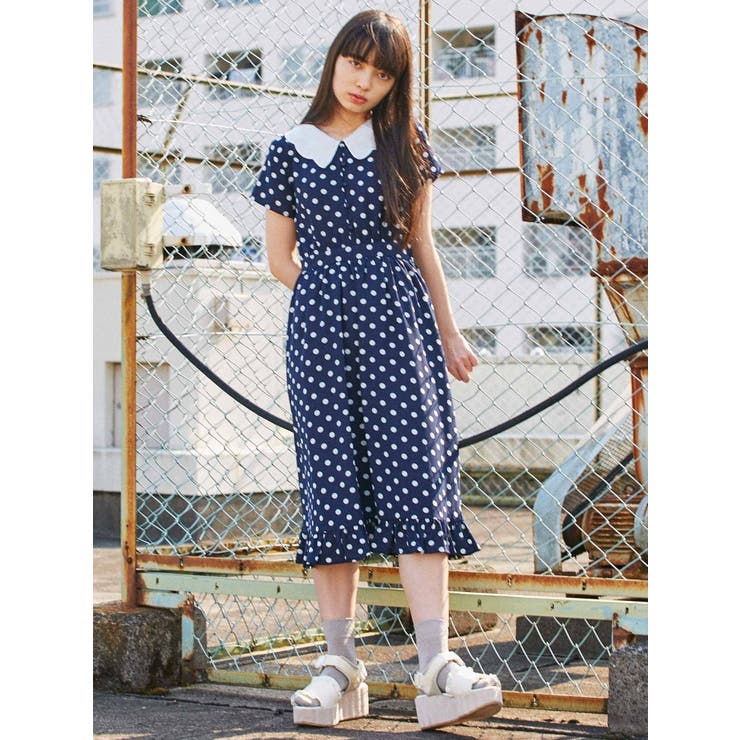 極美品！merry jennyグレー ドット柄 チュールロングワンピース 値下 極美品！merry jennyグレー ドット柄 チュールロング