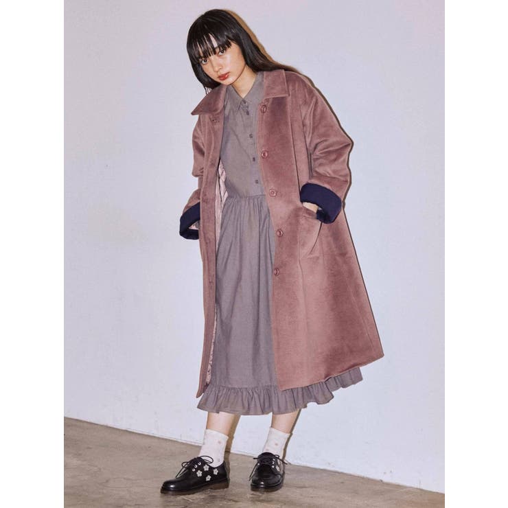 バイカラールーズaラインコート 品番 Mksw Merry Jenny メリージェリー のレディースファッション通販 Shoplist ショップリスト