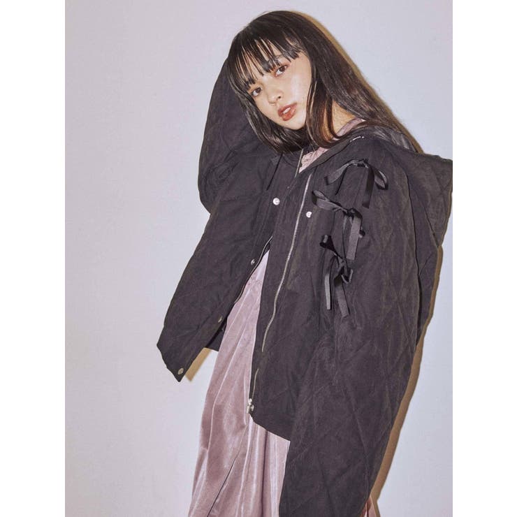 リボンキルティングジャケット[品番：MKSW0033079]｜merry jenny