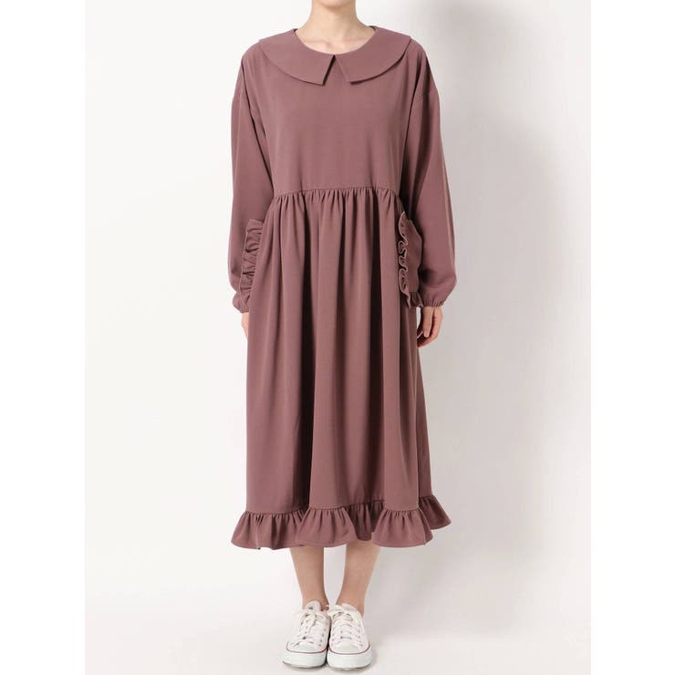 フリルポケットロングワンピース[品番：MKSW0033589]｜merry