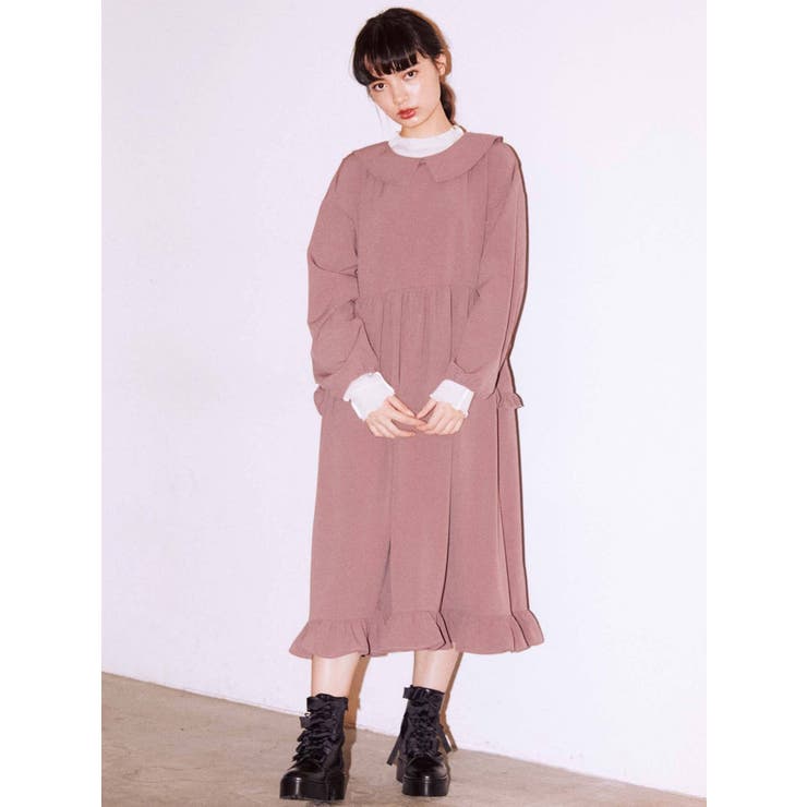 フリルポケットロングワンピース[品番：MKSW0033589]｜merry jenny