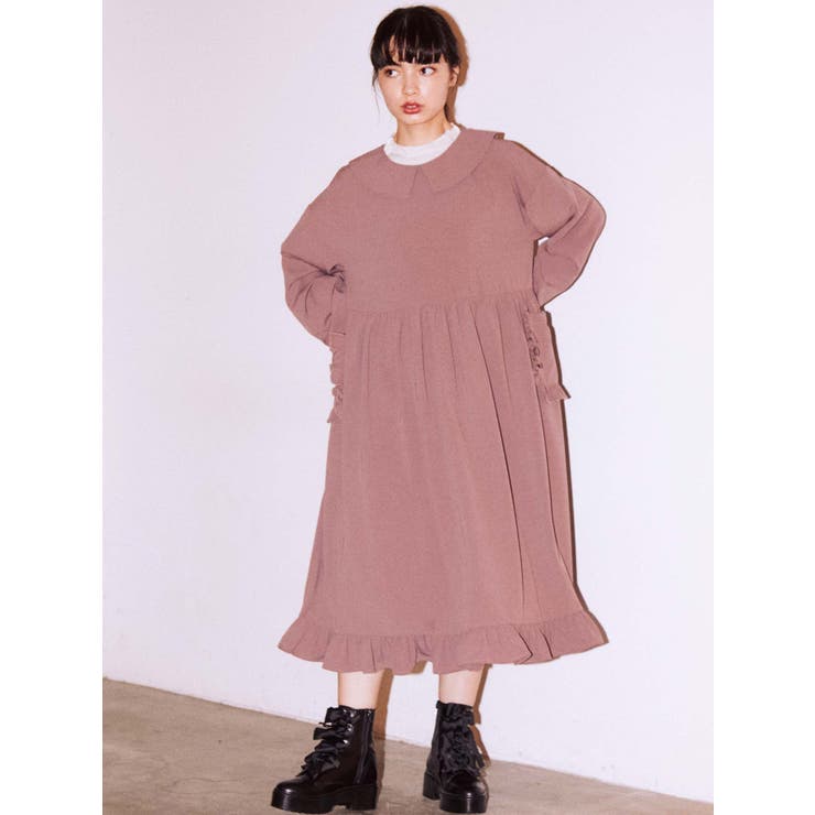 フリルポケットロングワンピース[品番：MKSW0033589]｜merry
