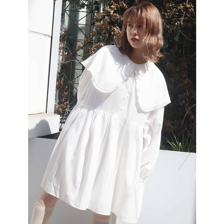 USAGI ONLINE限定】ヘムフリルミニワンピース（ミニワンピース