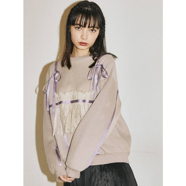 switchレーススウェット[品番：MKSW0034145]｜merry  jenny（メリージェ二ー）のレディースファッション通販｜SHOPLIST（ショップリスト）