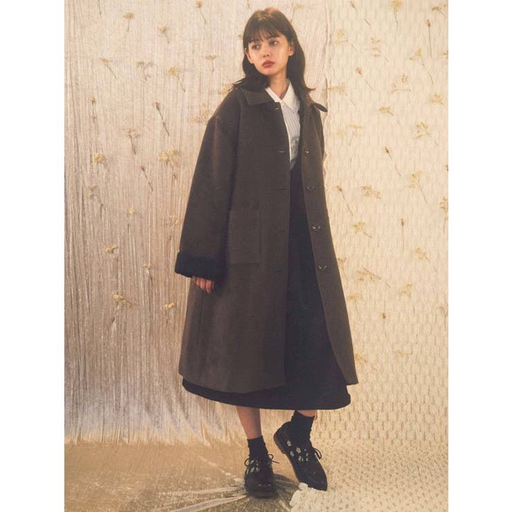 バイカラールーズAラインコート[品番：MKSW0035226]｜merry jenny 