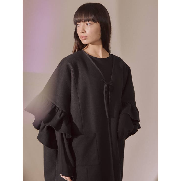 frillスリーブガウンコート[品番：MKSW0034872]｜merry jenny