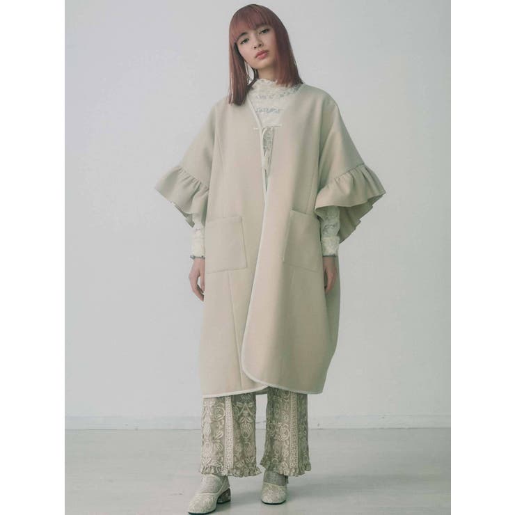 frillスリーブガウンコート[品番：MKSW0034872]｜merry jenny