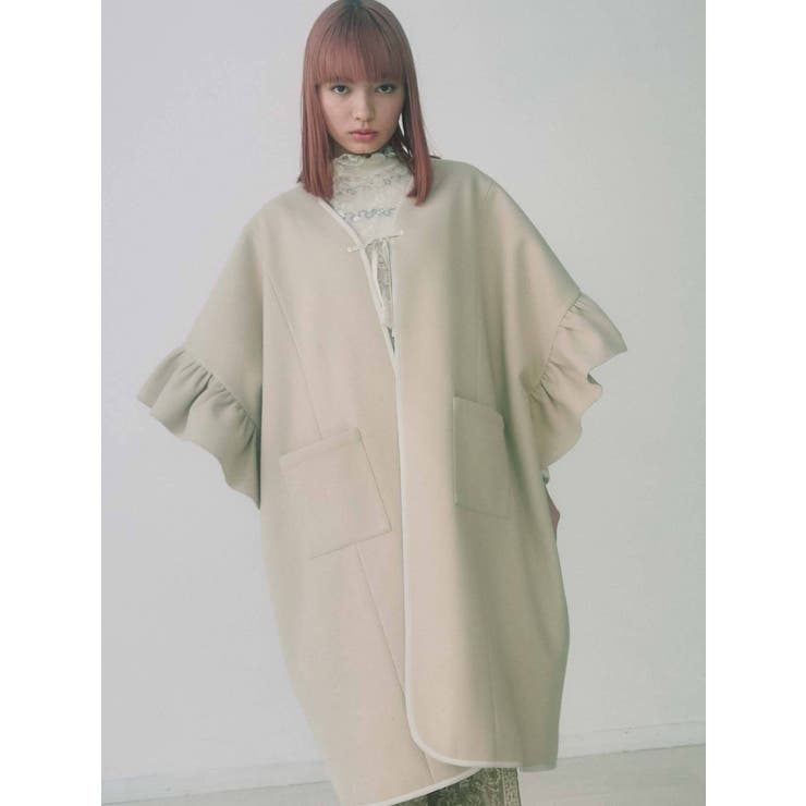 frillスリーブガウンコート[品番：MKSW0034872]｜merry jenny