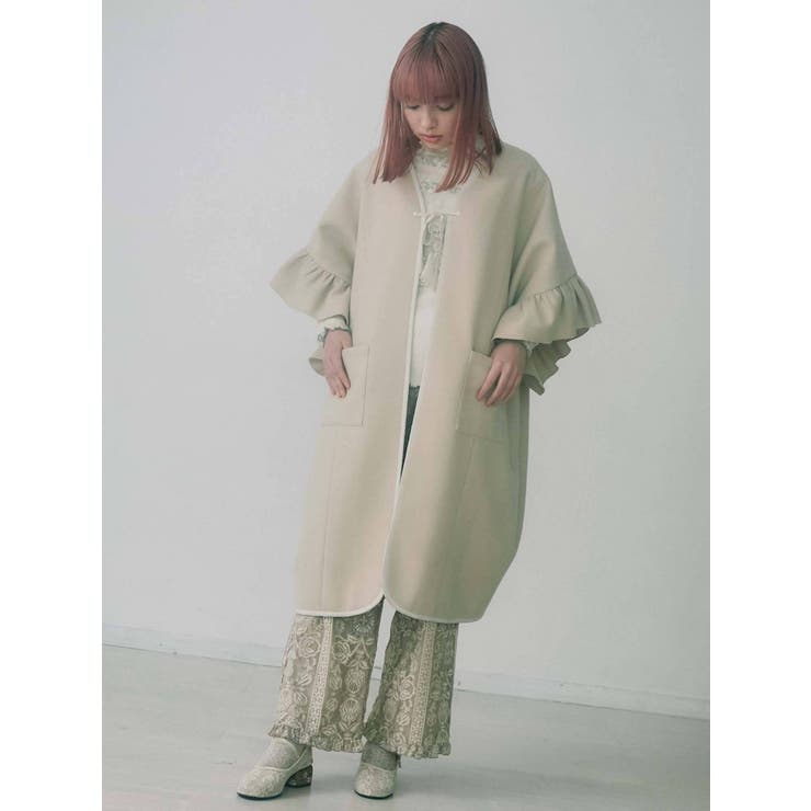 frillスリーブガウンコート[品番：MKSW0034872]｜merry jenny