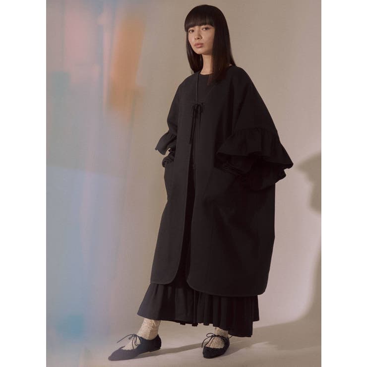 frillスリーブガウンコート[品番：MKSW0034872]｜merry jenny