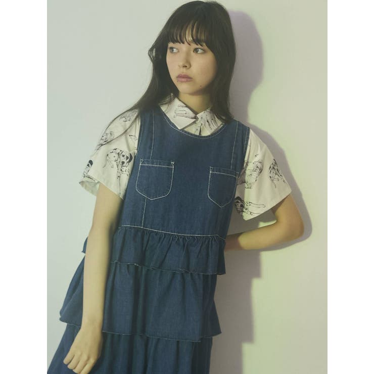 merry jenny デニムティアードジャンスカ（インディゴ)