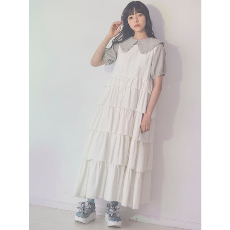 デニムティアードジャンスカ[品番：MKSW0034878]｜merry jenny