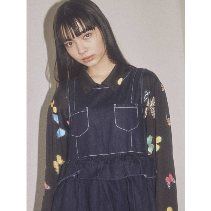 デニムティアードジャンスカ[品番：MKSW0034878]｜merry jenny