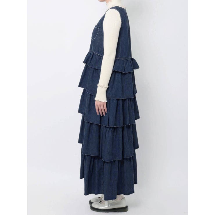 デニムティアードジャンスカ[品番：MKSW0034878]｜merry jenny