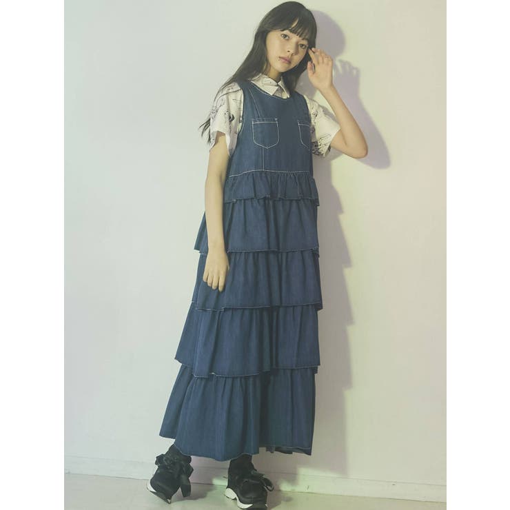 merry jenny デニムティアードジャンスカ㊿ デニムティアードジャンスカ[品番：MKSW0034878]｜merry jenny
