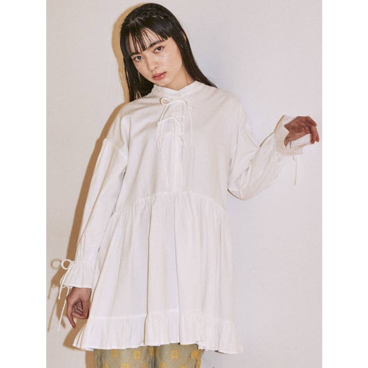 ギャザーリボンワンピース[品番：MKSW0035331]｜merry jenny （メリージェ二ー）のレディースファッション通販｜SHOPLIST（ショップリスト）