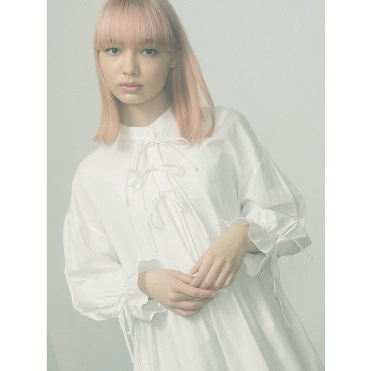 ずっと気になってた ギャザーリボンワンピース[品番：MKSW0035331]｜merry jenny ワンピース