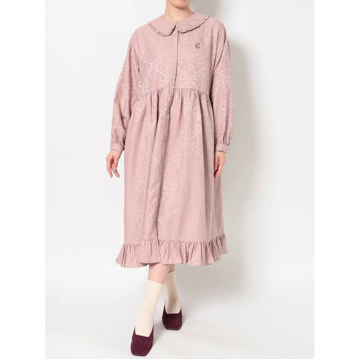 ジャガードbear刺繍ワンピース[品番：MKSW0035031]｜merry jenny