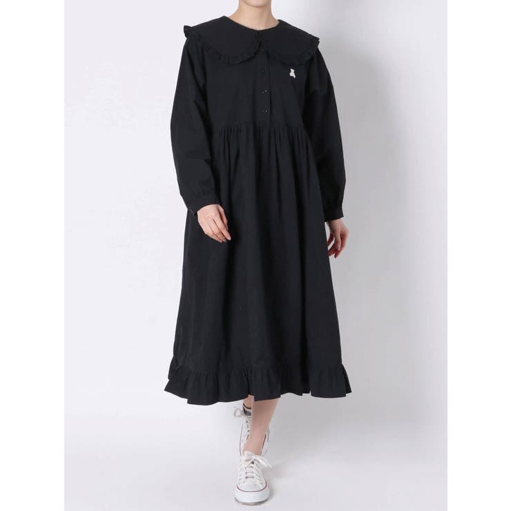 フリルカラーシャツワンピース[品番：MKSW0035848]｜merry jenny