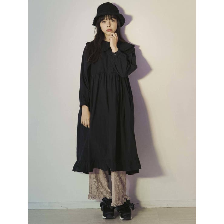 フリルカラーシャツワンピース[品番：MKSW0035848]｜merry jenny 