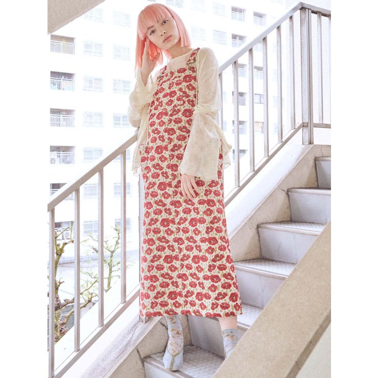 flowerジャガードロングジャンスカ[品番：MKSW0035851]｜merry jenny 