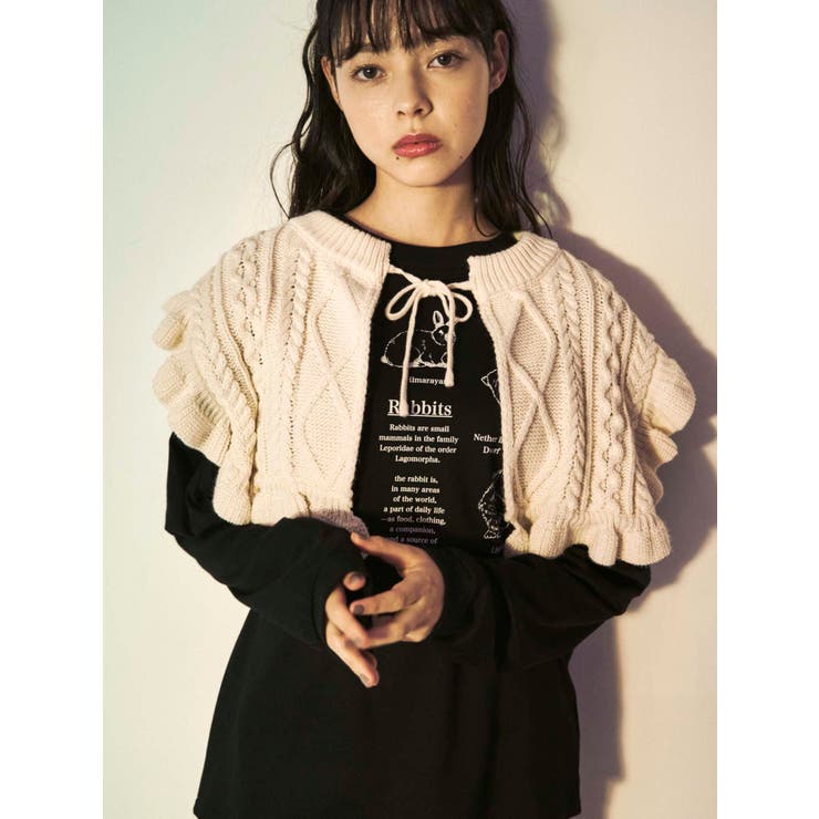 フリルショートニットカラー[品番：MKSW0034890]｜merry jenny