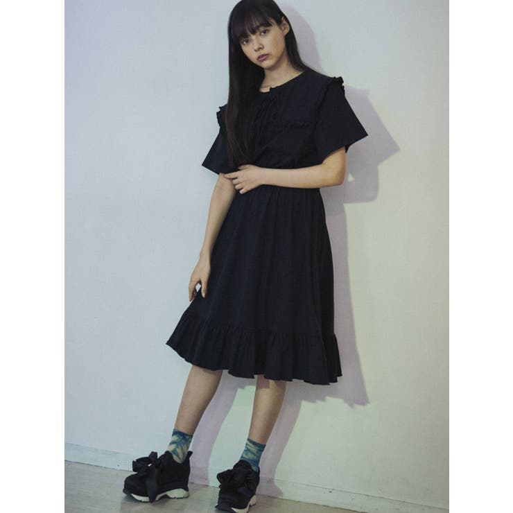 merry jenny 新品 ブラック エアリーセーラーカラーワンピース merry jenny エアリーセーラーカラーワンピース（ブラック