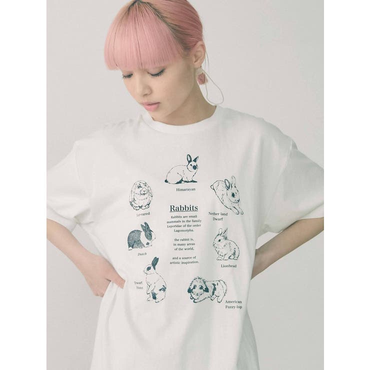 うさぎ図鑑Tee[品番：MKSW0037221]｜merry  jenny（メリージェ二ー）のレディースファッション通販｜SHOPLIST（ショップリスト）
