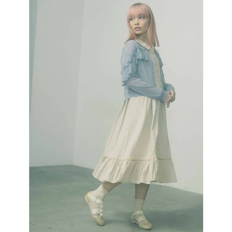 フリルニットソーカーディガン[品番：MKSW0037037]｜merry jenny