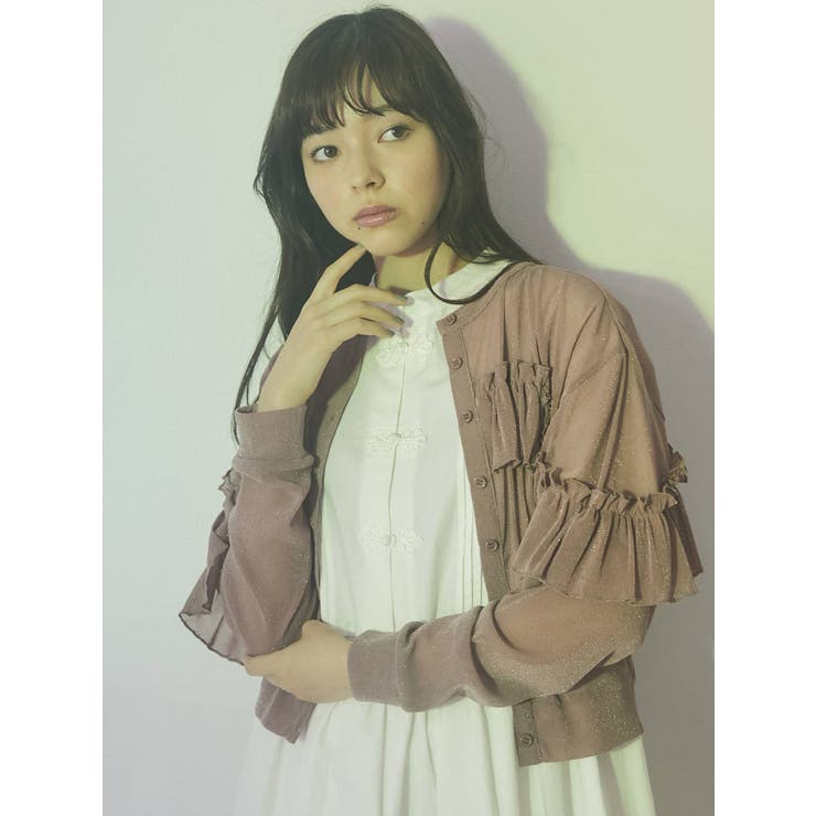 フリルニットソーカーディガン[品番：MKSW0037037]｜merry jenny