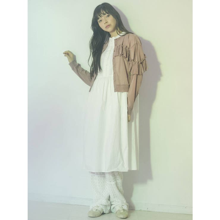 フリルニットソーカーディガン[品番：MKSW0037037]｜merry jenny