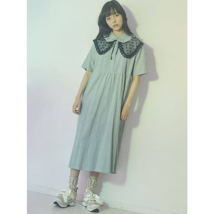 ジャガードチェックフリルカラーシャツワンピース 品番 Mksw Merry Jenny メリージェリー のレディースファッション通販 Shoplist ショップリスト