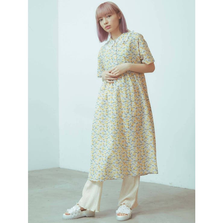 tulipフリルカラーシャツワンピース[品番：MKSW0038663]｜merry jenny