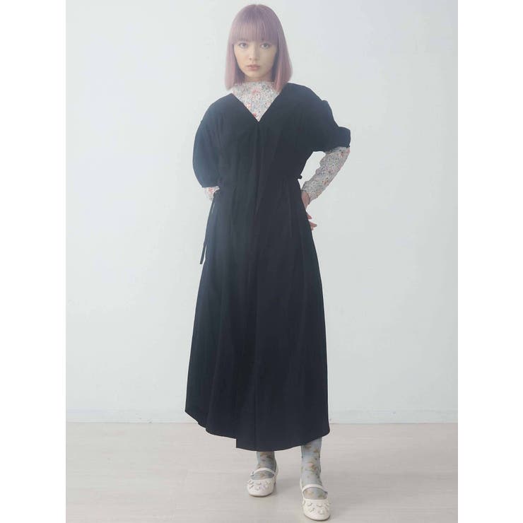センターパートパフワンピース[品番：MKSW0038667]｜merry jenny