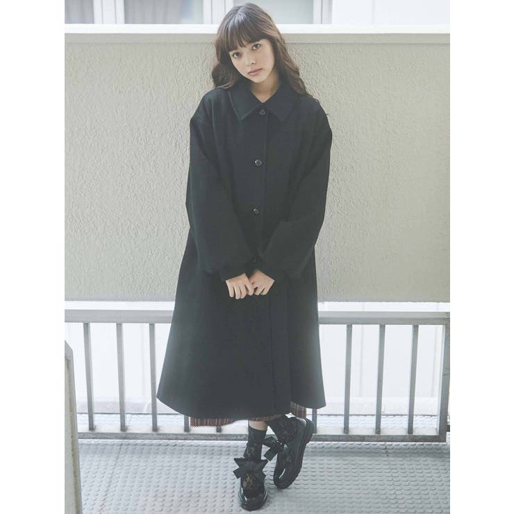 ギャザースリーブAラインコート[品番：MKSW0040052]｜merry jenny