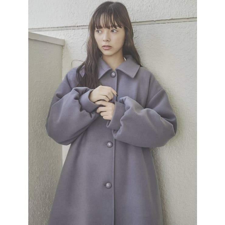 ギャザースリーブAラインコート[品番：MKSW0040052]｜merry jenny