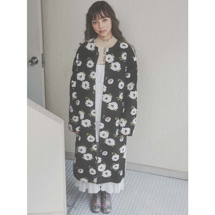 fluffy pattern coat | merry jenny | 詳細画像1 