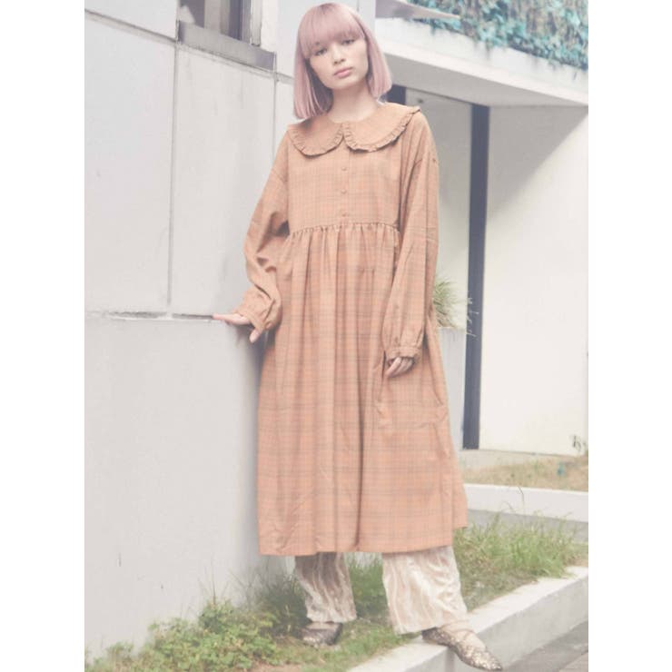 Sale 公式 Bear刺繍チェックワンピース オープニング大放出セール