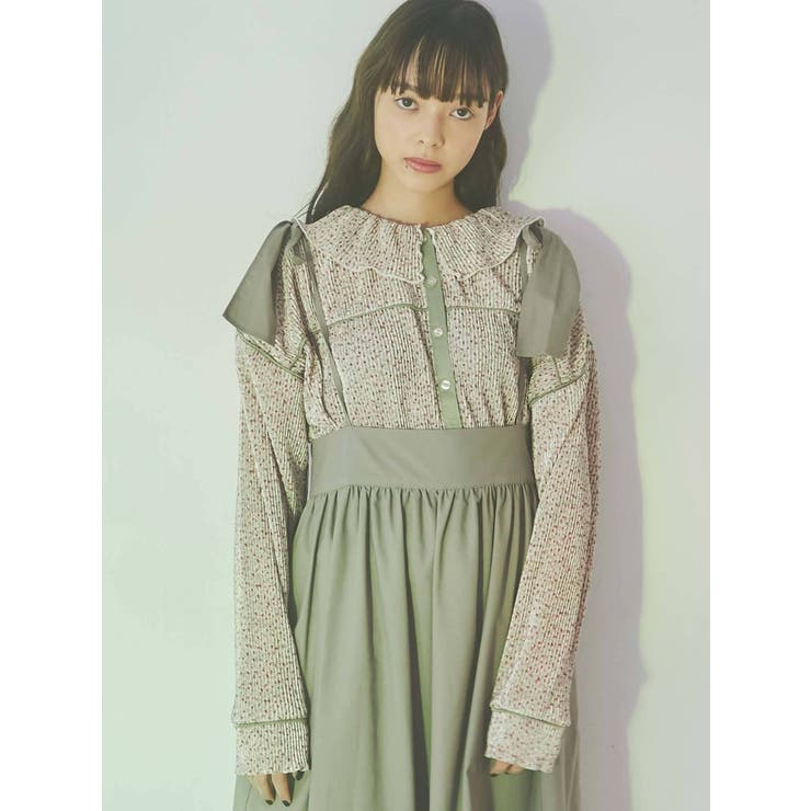 floralプリーツブラウス[品番：MKSW0040629]｜merry jenny（メリージェ 