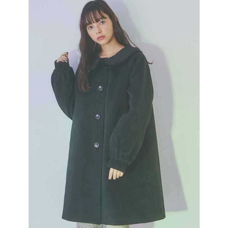 ベロアフリルカラーコート[品番：MKSW0041470]｜merry jenny