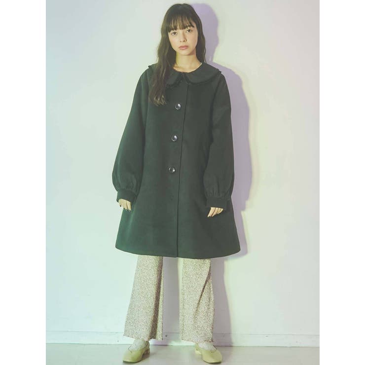 【MERRY JENNY】美品 メリージェニー ベロアフリルカラーコート M～L ベロアフリルカラーコート[品番：MKSW0041470]｜merry jenny