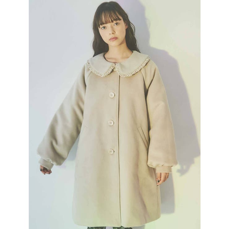 ベロアフリルカラーコート[品番：MKSW0041470]｜merry jenny