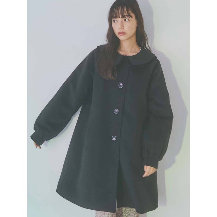 【MERRY JENNY】美品 メリージェニー ベロアフリルカラーコート M～L ベロアフリルカラーコート[品番：MKSW0041470]｜merry jenny