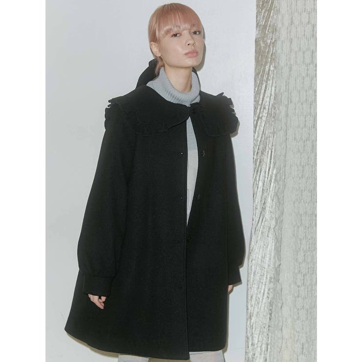 バイカラーメロウAラインコート[品番：MKSW0041471]｜merry jenny