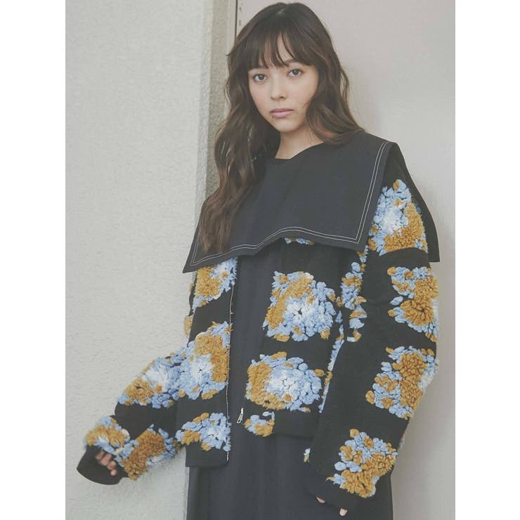 fluffy pattern jacket[品番：MKSW0041440]｜merry jenny（メリージェ