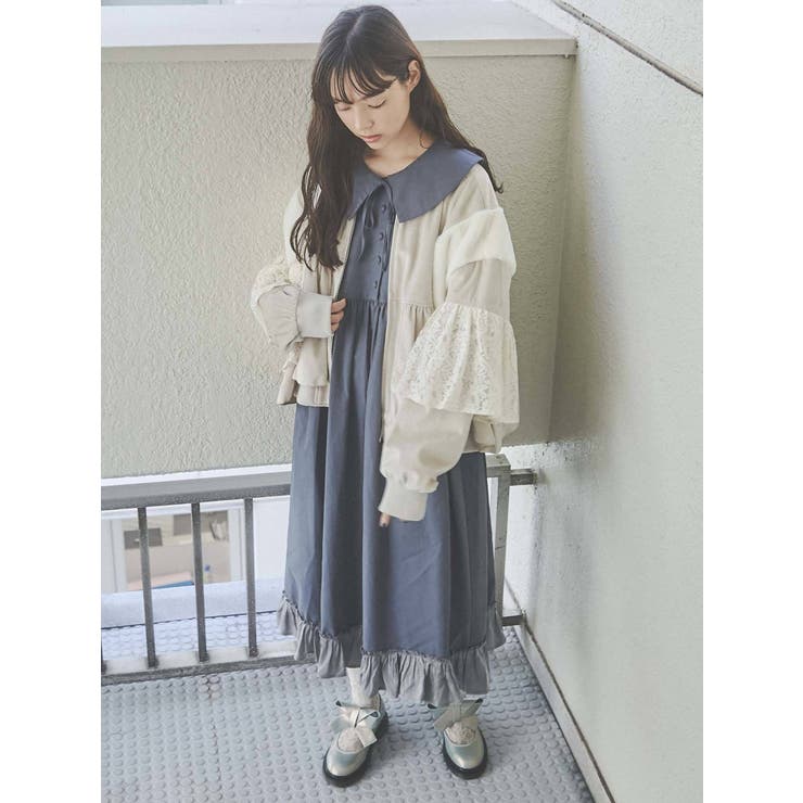merry Jenny ブルゾン レースレイヤードコンビブルゾン[品番：MKSW0041474]｜merry jenny