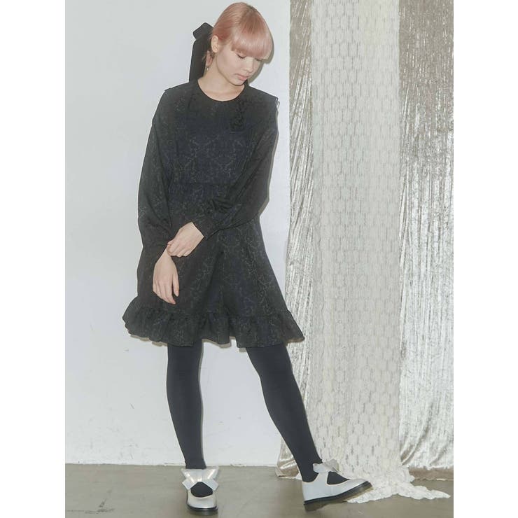 flowerジャガードミニワンピース[品番：MKSW0041503]｜merry jenny