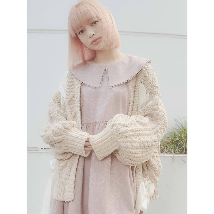 flowerジャガードミニワンピース[品番：MKSW0041503]｜merry jenny